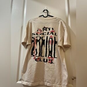 Anti social social club t shirt in white with flowers and a butterfly